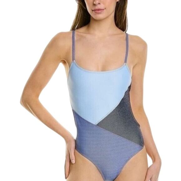 NWT Solid & Striped The Gabby One-Piece Blue Swimsuit - Large - Picture 1 of 4